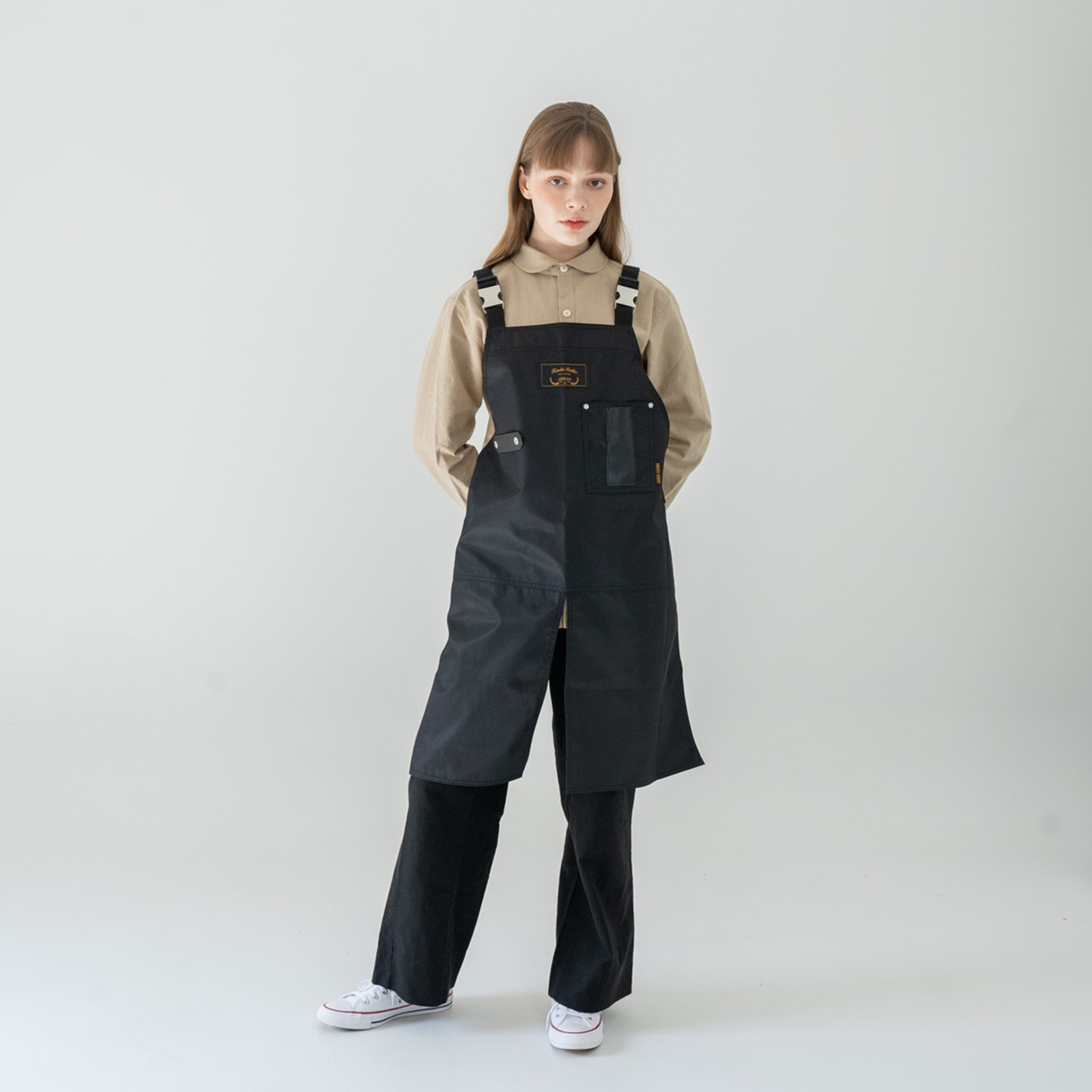 몬타나 방수블랙 칸데오레더 공방 미용실 카페 미용사 바리스타 앞치마 가죽 앞치마 방수앞치마