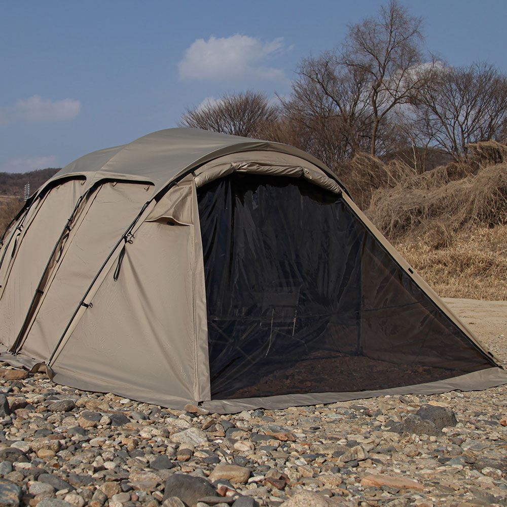 블루폴 리치필드 리빙쉘 텐트 터널형 쉘터 거실형 대형 장박 감성 캠핑텐트 사하라샌드