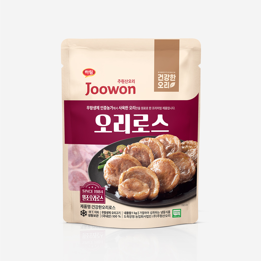 하림 주원산오리 건강한 오리 로스 1kg(냉동) 무항생제 구이용 바베큐 - 상품 이미지