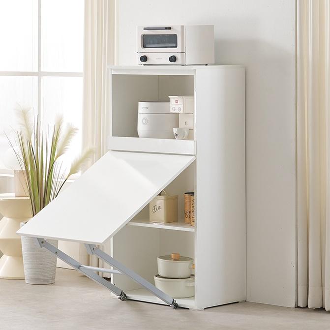 접이식 식탁형 수납장 수납 겸 식탁 전자렌지 다이 식탁