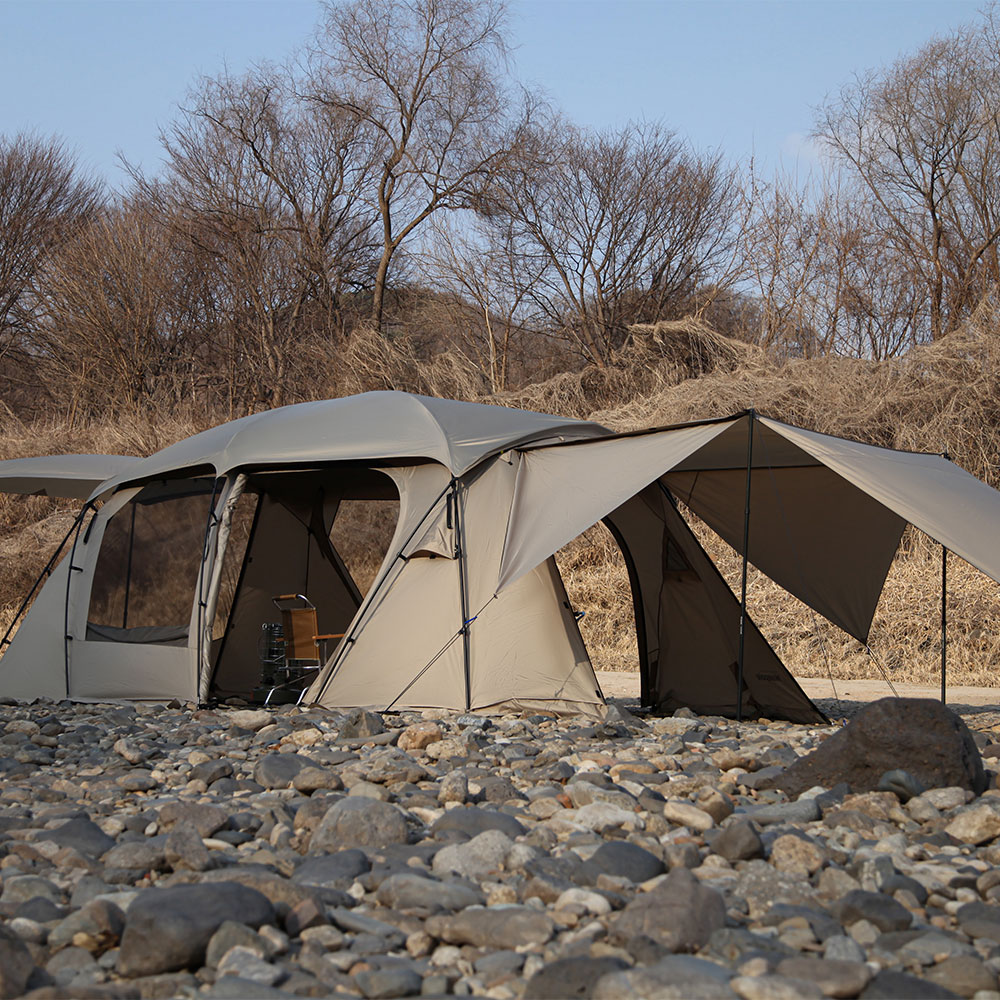 블루폴 코퍼닉스 리빙쉘텐트 쉘터 거실형 대형 장박 감성 터널형 캠핑텐트 사하라샌드
