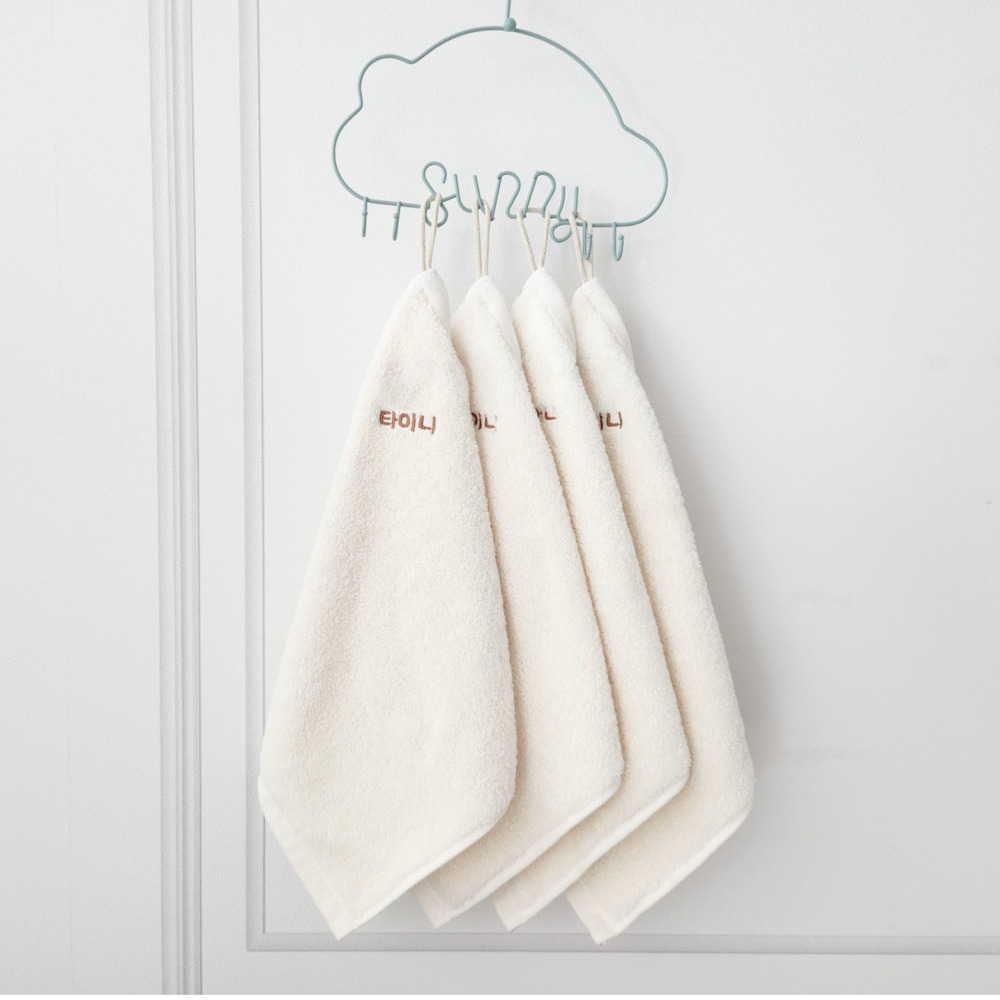 [고품질]어린이집손수건 이름자수 고리수건  40수 어린이집준비물