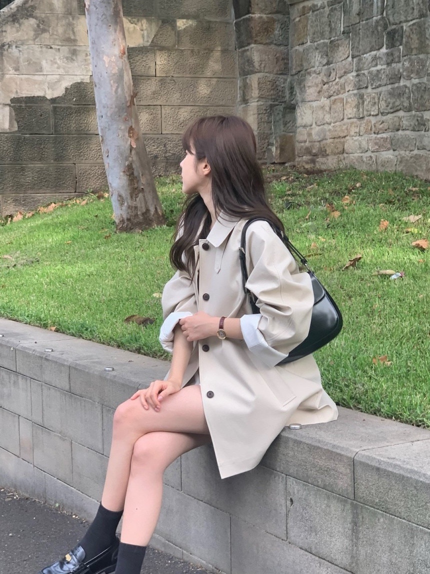 [블랙 당일] 베르가못 하프 트렌치 코트 아우터 자켓 (3color) 상세 이미지 32