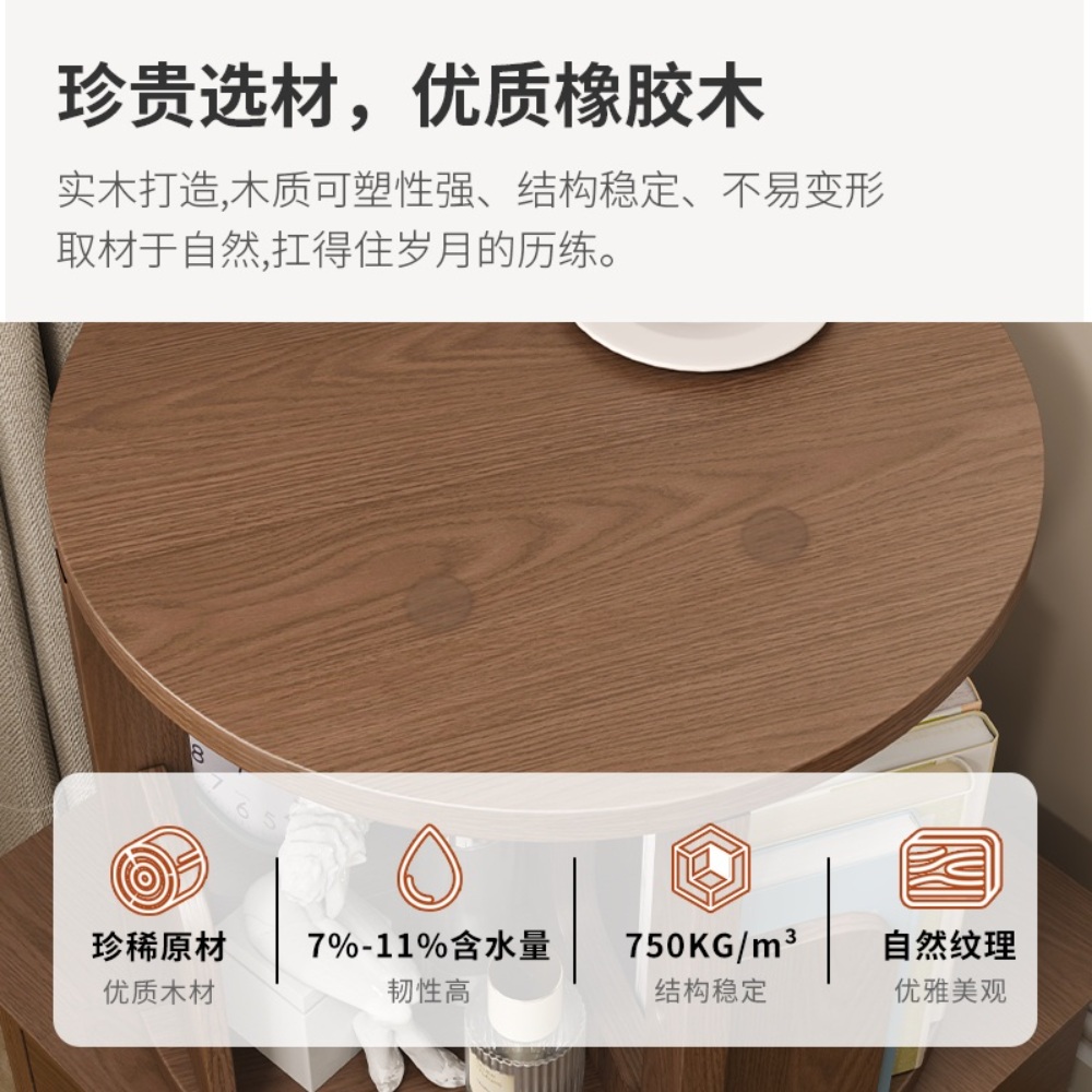 회전 책꽂이 다용도 책장 원목책장 책정리선반 회전책장 수납 360도 수납책꽂이 - 상세 이미지 2