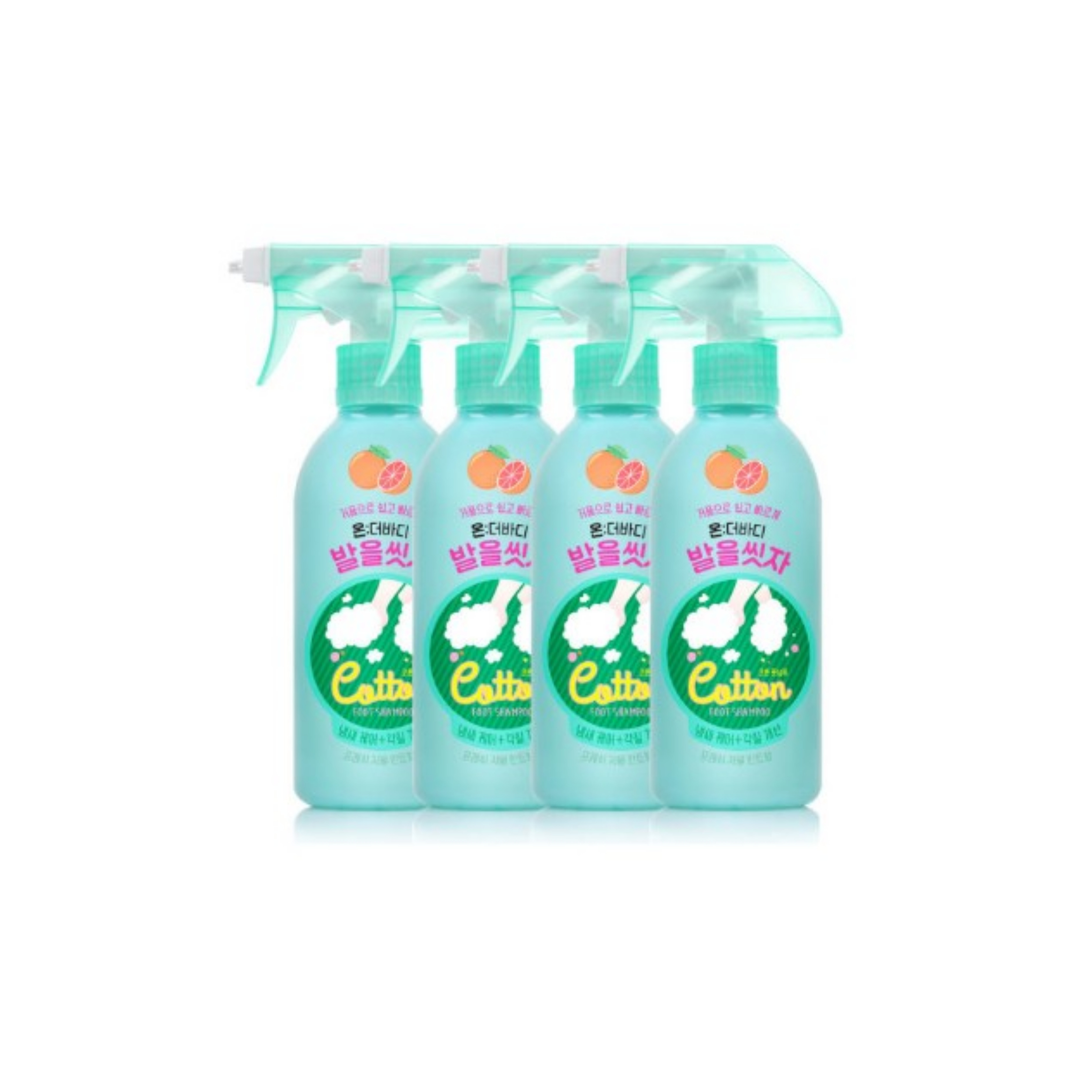 온더바디 발을씻자 코튼풋샴푸 자몽향 385ml x 4개 : 생활보급소