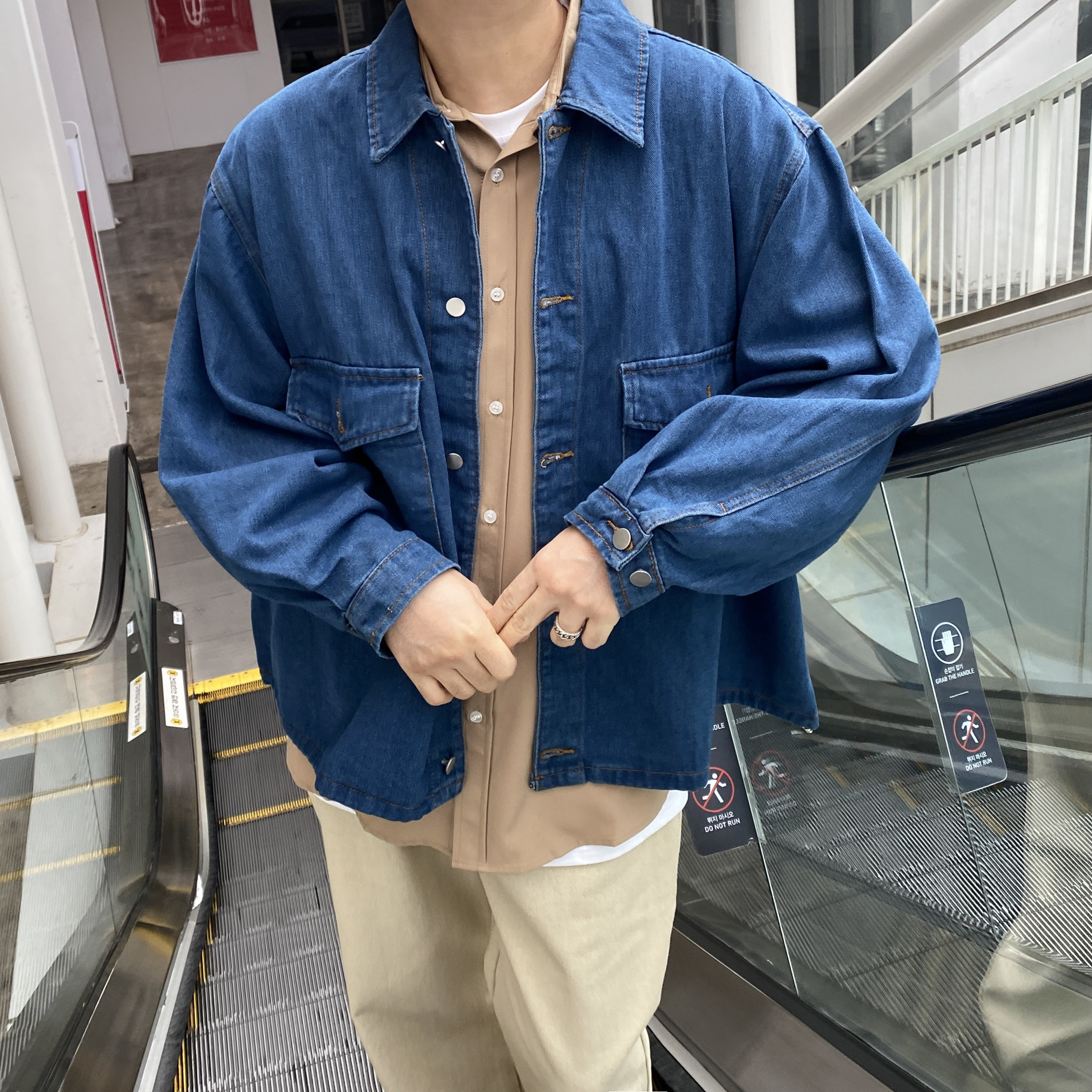 1+1 남자셔츠자켓 남성오버핏청자켓 - 상세 이미지 2