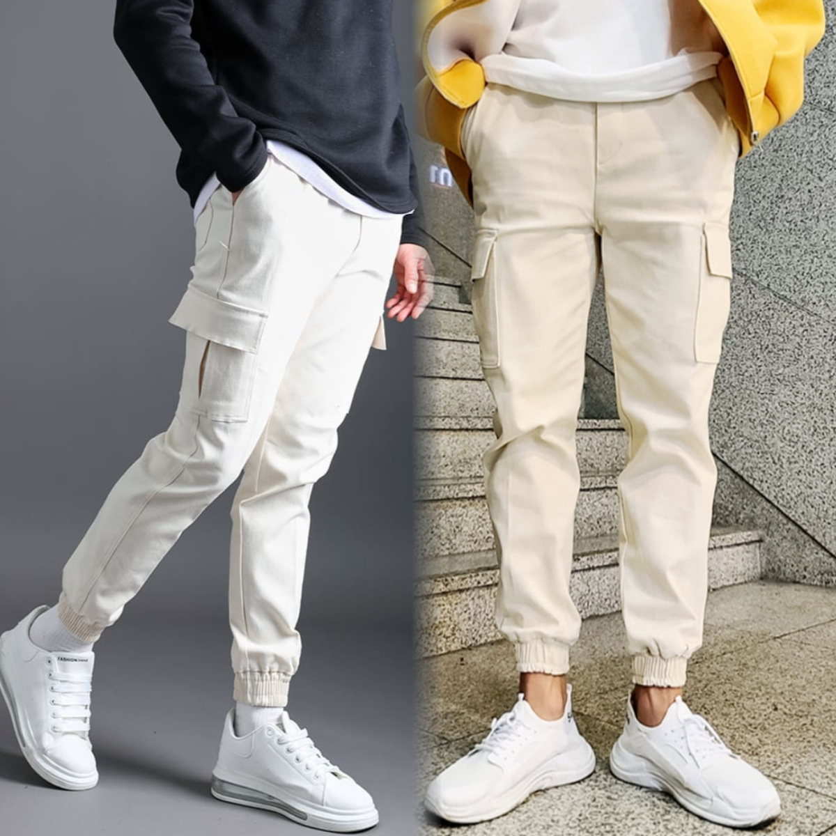 남자 웨인 봄 가을 겨울 기모 면 2타입 스판 카고 조거 팬츠 빅사이즈