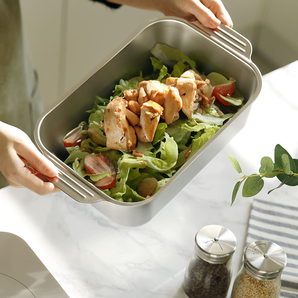 플라라 레탱글 오븐 트레이 에어프라이어 용기 그릇 멀티 냄비 낮은형 1호 이미지 6