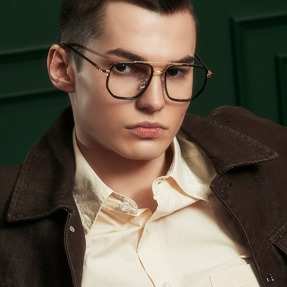 블루라이트 차단 남자 큰 빅사이즈 뿔테 패션 대두 보잉 사각 투브릿지 투명안경테