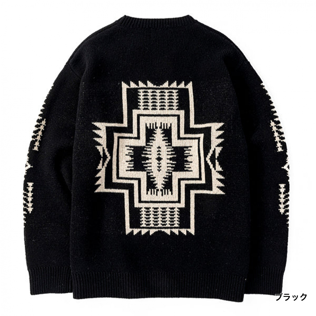PENDLETON 펜들턴 브이넥 가디건 남성 여성 블랙 아이보리 3575-4007 이미지 3