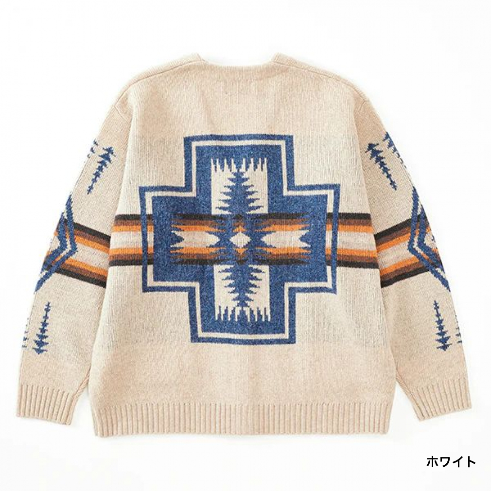 PENDLETON 펜들턴 브이넥 가디건 남성 여성 블랙 아이보리 3575-4007 이미지 4