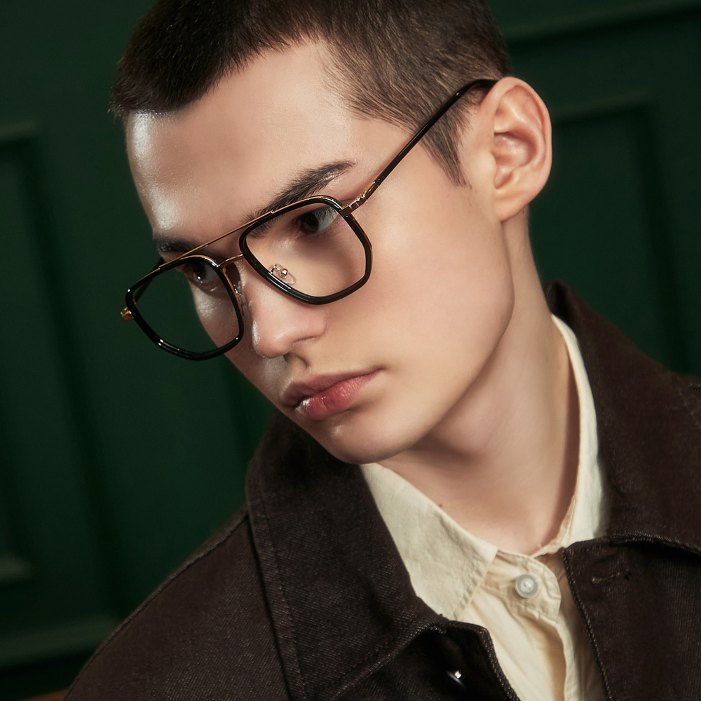 블루라이트 차단 남자 큰 빅사이즈 뿔테 패션 대두 보잉 사각 투브릿지 투명안경테