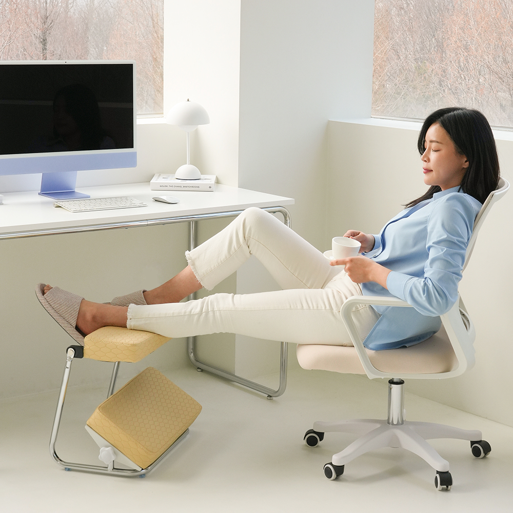 [슈퍼적립x다니카] 멜로우 각도조절 다용도 책상 사무실 다리거치대 의자 2단 발받침대