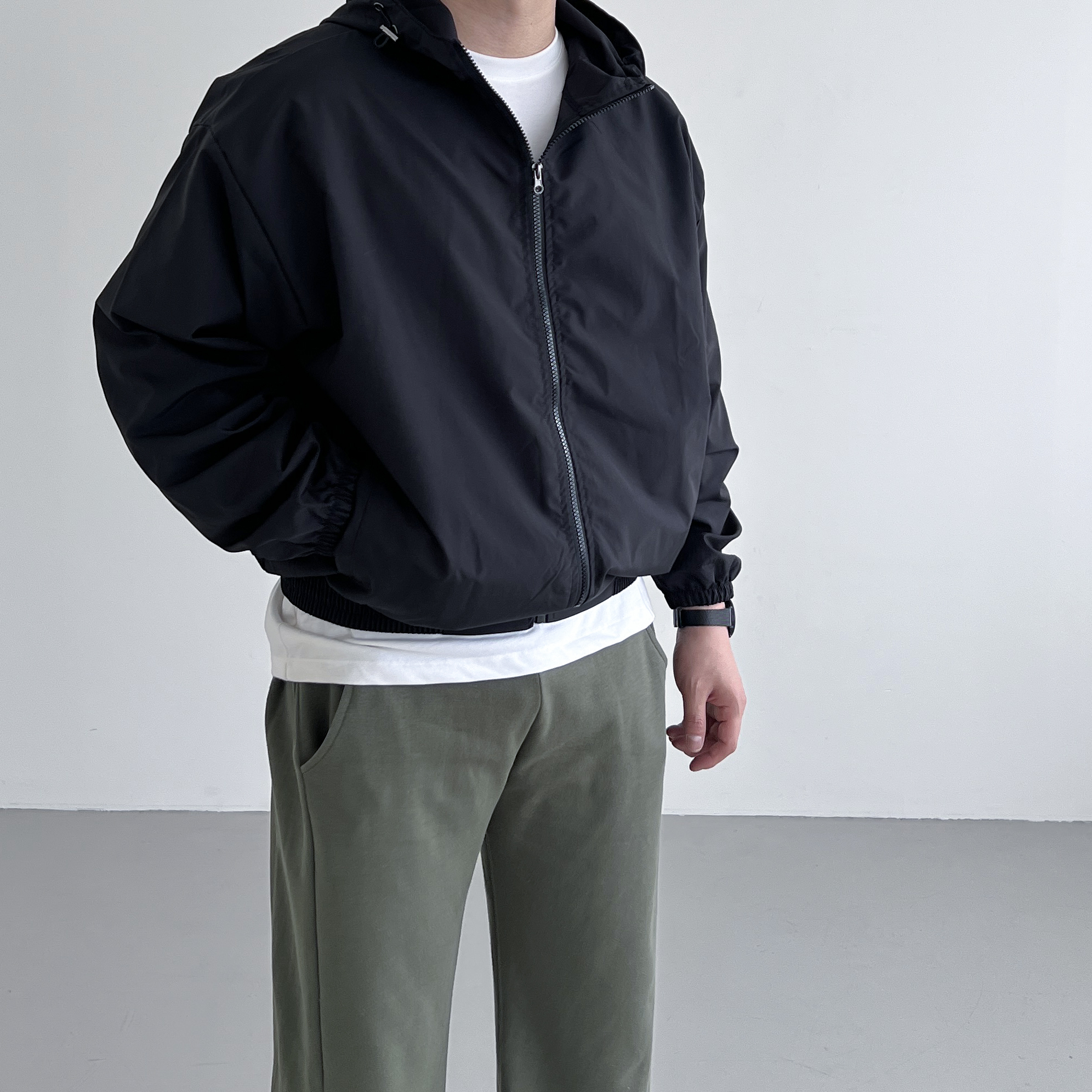 1+1 봄바람막이 러닝바람막이 얇은 후드 이미지 3