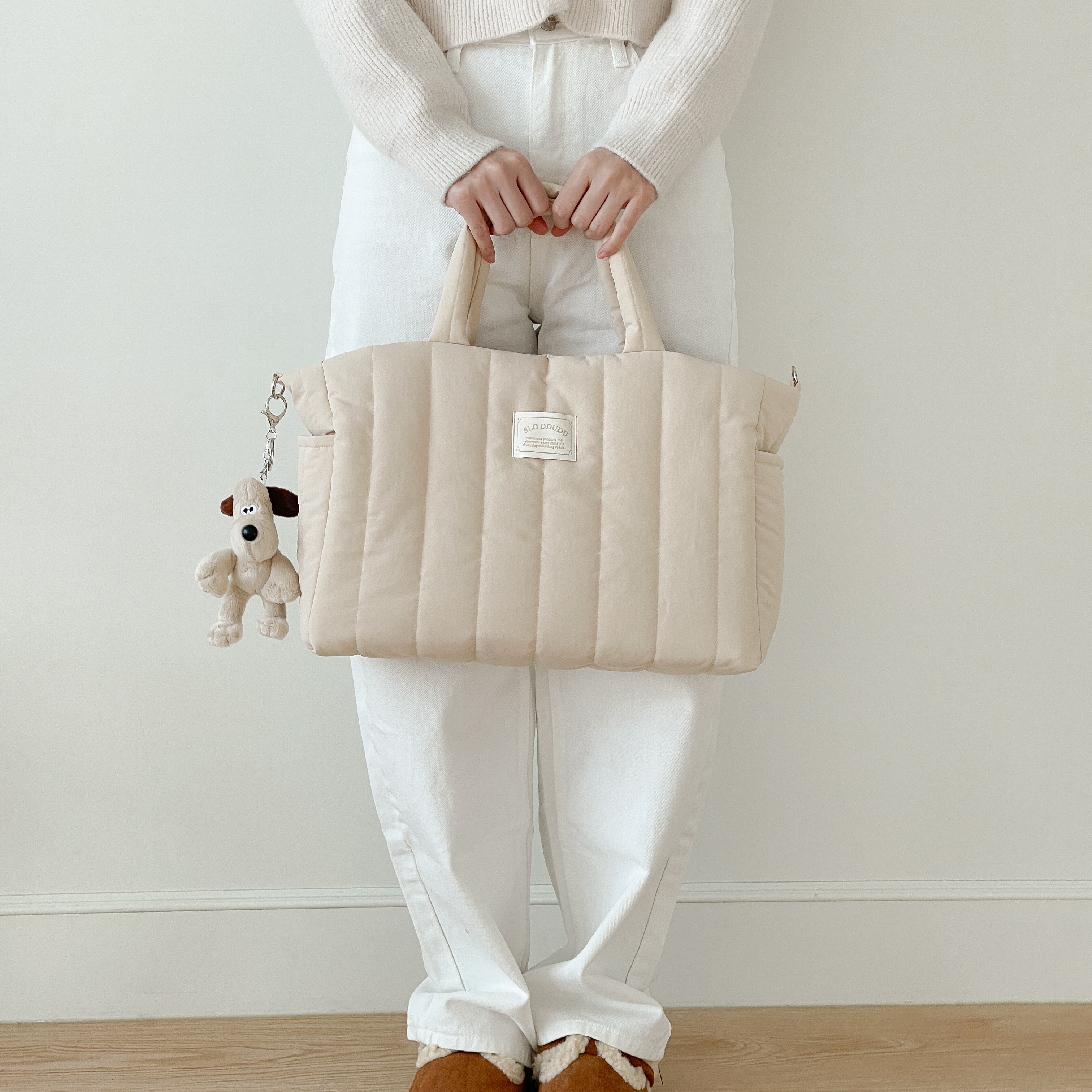 슬로뚜두 코지패딩(M) 토트백 가벼운 국민 기저귀가방 출산선물 데일리백