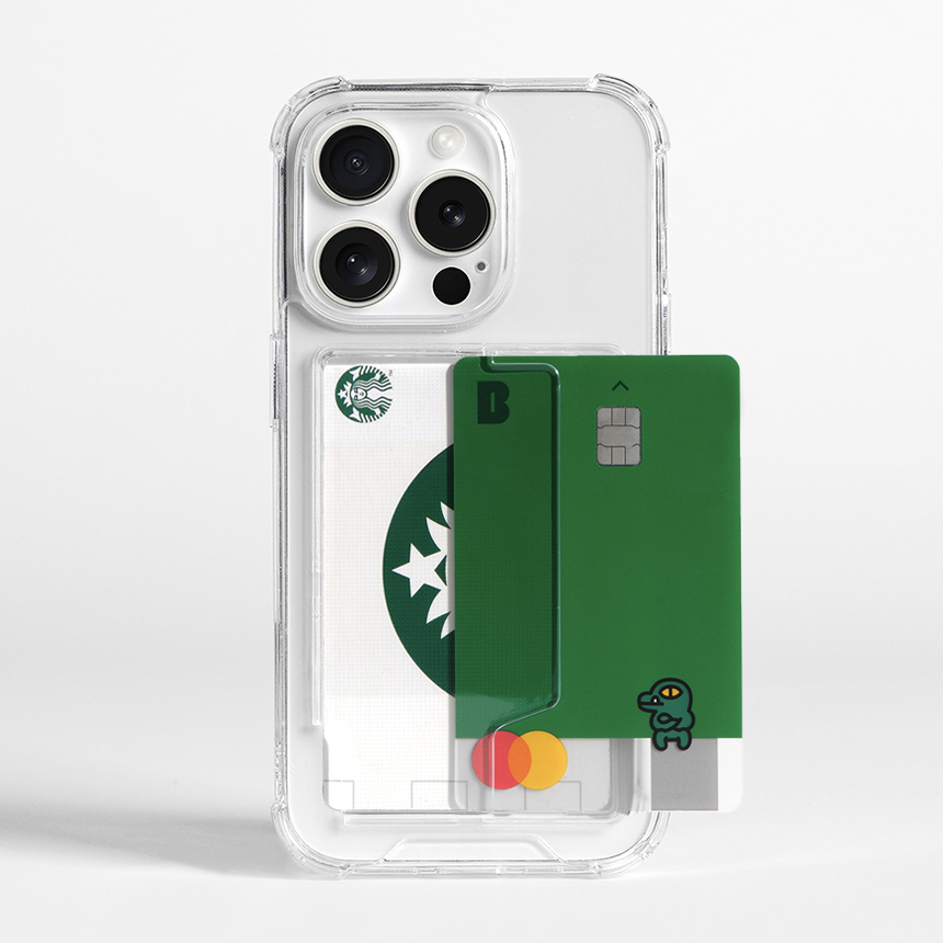 카드 2장 케이스 범퍼 투명, 아이폰16 프로