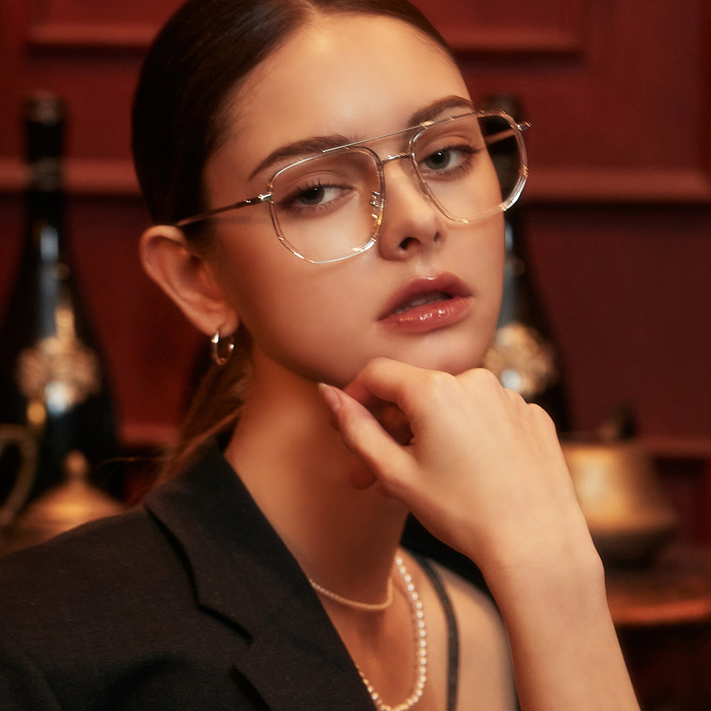 블루라이트 차단 남자 큰 빅사이즈 뿔테 패션 대두 보잉 사각 투브릿지 투명안경테