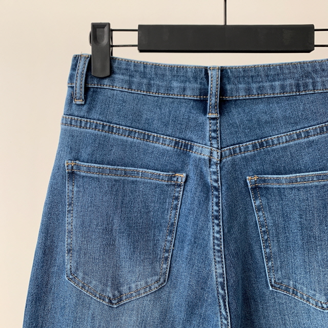 [S~2XL/3단기장] 라잇 하이웨스트 스판 히든밴딩 와이드 데님 팬츠 상세 이미지 55