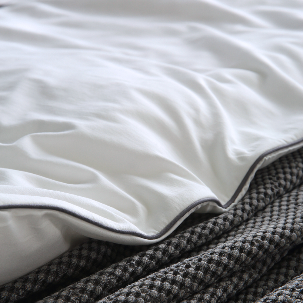 순면 누빔 사계절 이불 커버 세트 퀸 침구 화이트