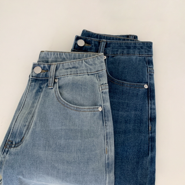 [S~2XL/3단기장] 라잇 하이웨스트 스판 히든밴딩 와이드 데님 팬츠 상세 이미지 37