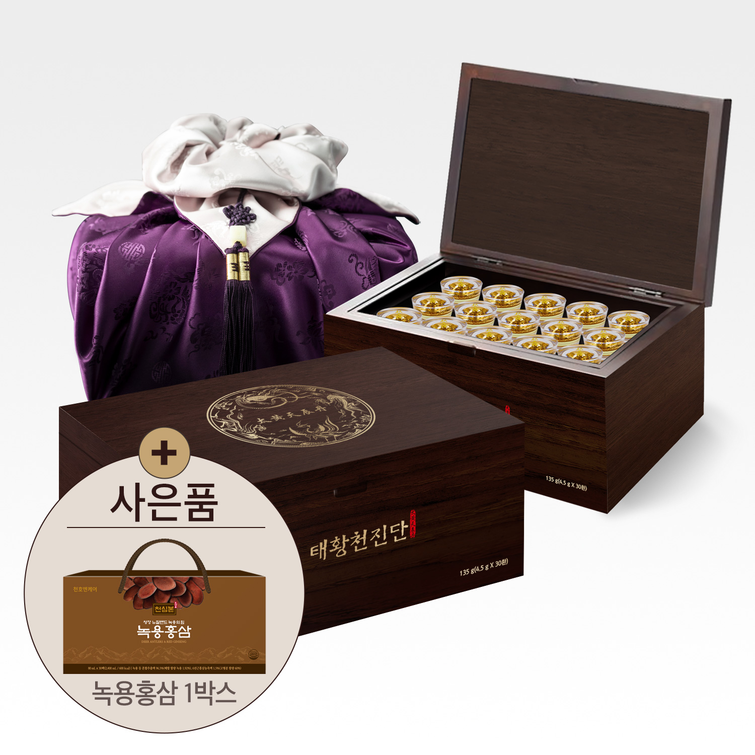 [녹용홍삼증정] 천호엔케어 국산 천삼 녹용 홍삼 로열젤리 태황천진단 목함 4.5gX30환 이미지 2