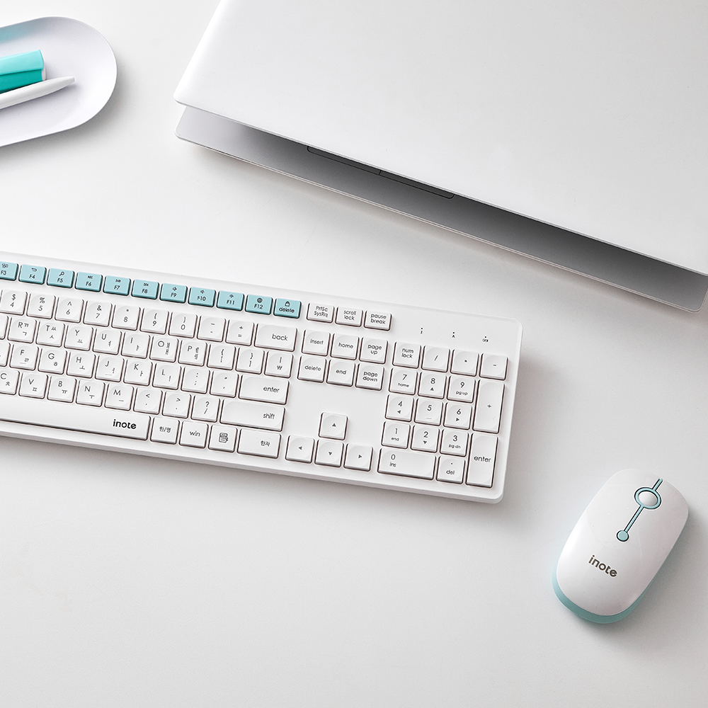 아이노트 KM830R 저소음 무선 키보드마우스 세트 화이트