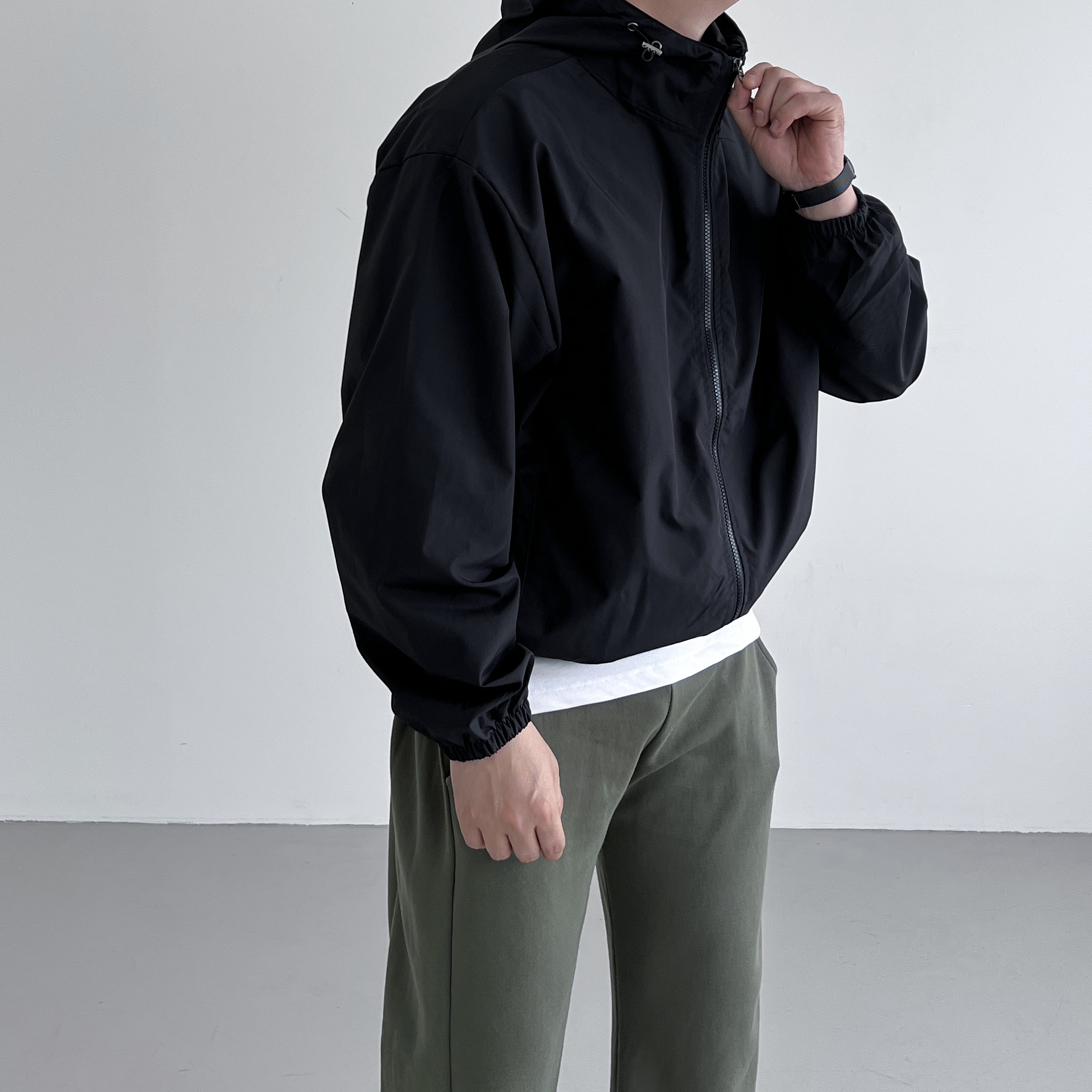 1+1 봄바람막이 러닝바람막이 얇은 후드 이미지 4