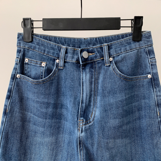[S~2XL/3단기장] 라잇 하이웨스트 스판 히든밴딩 와이드 데님 팬츠 상세 이미지 54