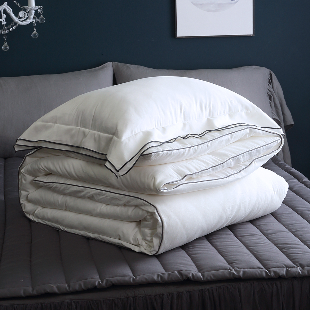 순면 누빔 사계절 이불 커버 세트 퀸 침구 화이트