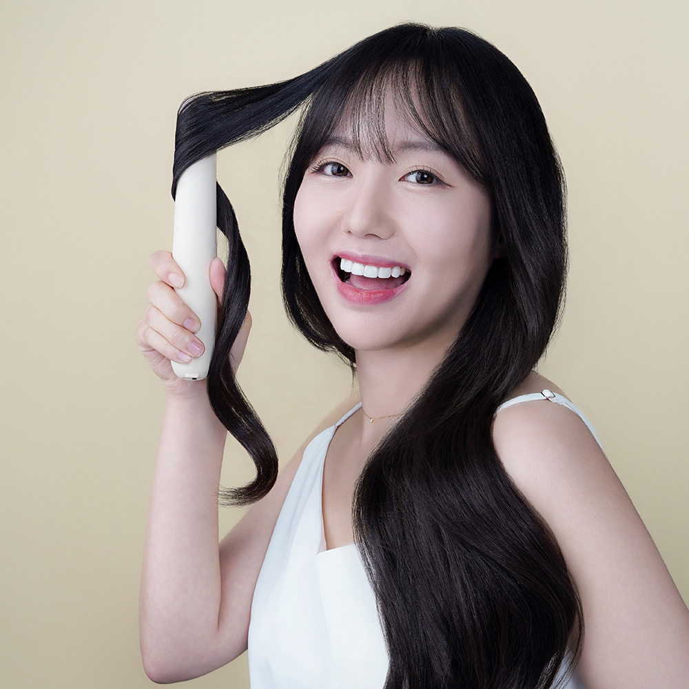 루모스 미니 무선 고데기 앞머리 여행용 휴대용 판고데기 매직기 VILHS01B 베이지 - 상품 이미지