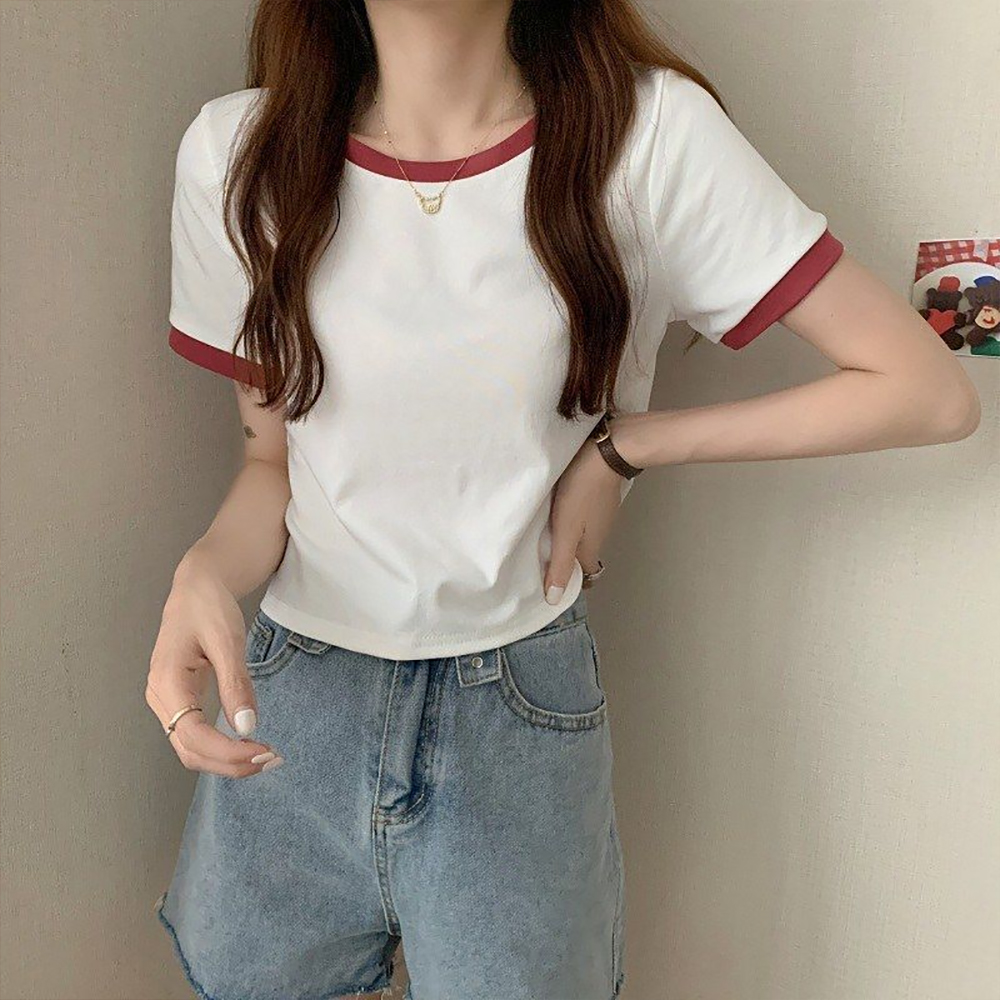 여성기본티 면티 무지 흰티 이너 여름 봄 반팔 이미지 3