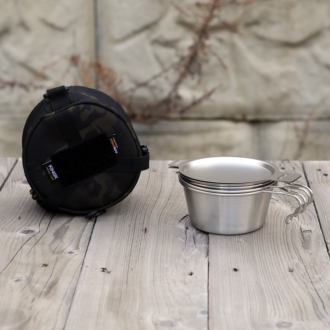 키녹스 캠핑 식기 세트 시에라 패키지 접시 그릇 컵 가방 블랙멀티카모