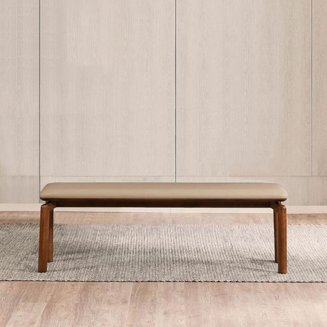 스코나 그라벤 원목 패브릭 레더 3인 벤치 의자 1400