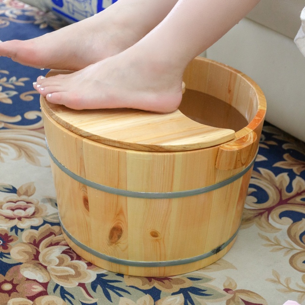 히노끼 족욕 나무통 대야 족욕기 발족욕기 발욕조 족욕통 발 원목 편백나무 - 상세 이미지 4