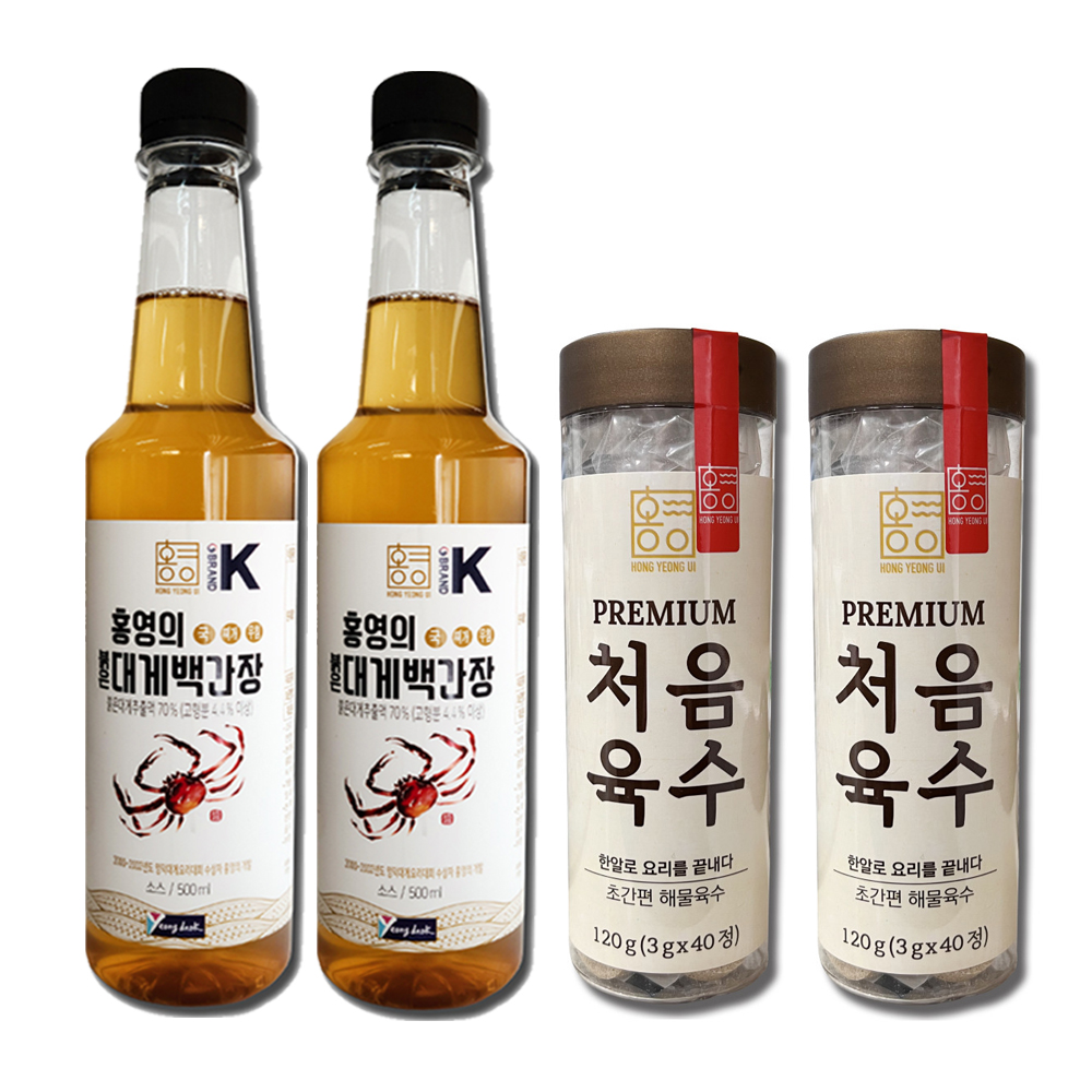 홍영의 붉은대게 백간장500mlx2, 처음육수120gx2 - 상품 이미지
