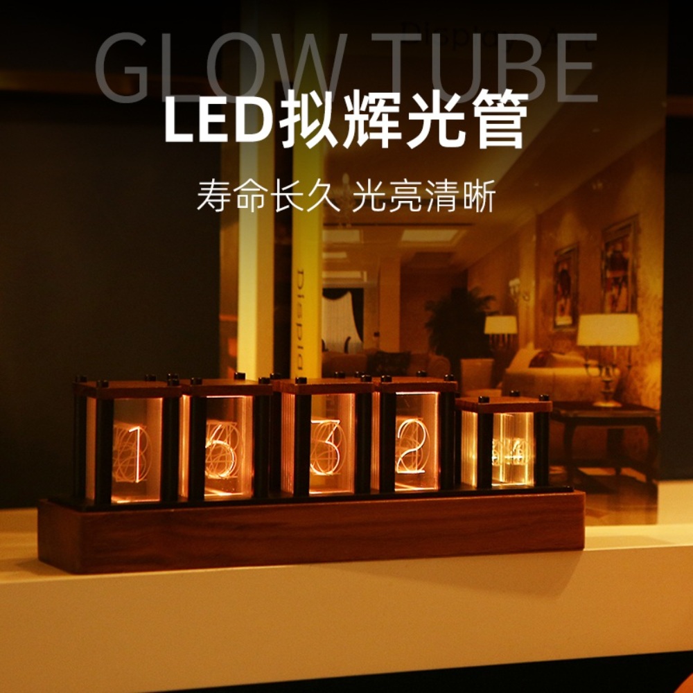 진공관 시계 디지털 무소음 led시계 장식 탁상시계 LED 감성 책상시계 전자 - 상세 이미지 5