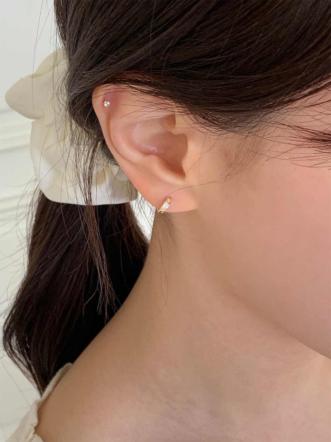 14k 베이직 인터널 큐빅 라블렛 피어싱 2mm 바 두께 0.8mm