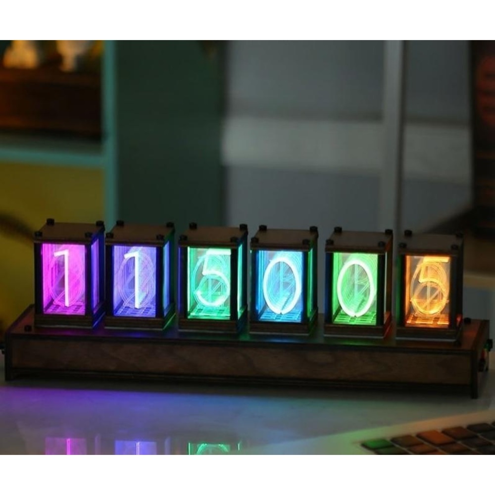 진공관 시계 디지털 무소음 led시계 장식 탁상시계 LED 감성 책상시계 전자 - 상품 이미지