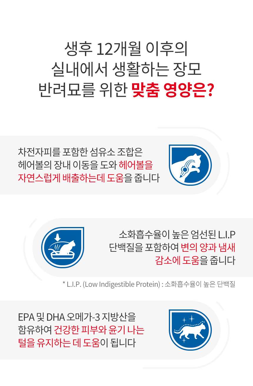 [유통기한 2027.02.22] 로얄캐닌 캣 인도어 롱헤어, 4kg, 1개