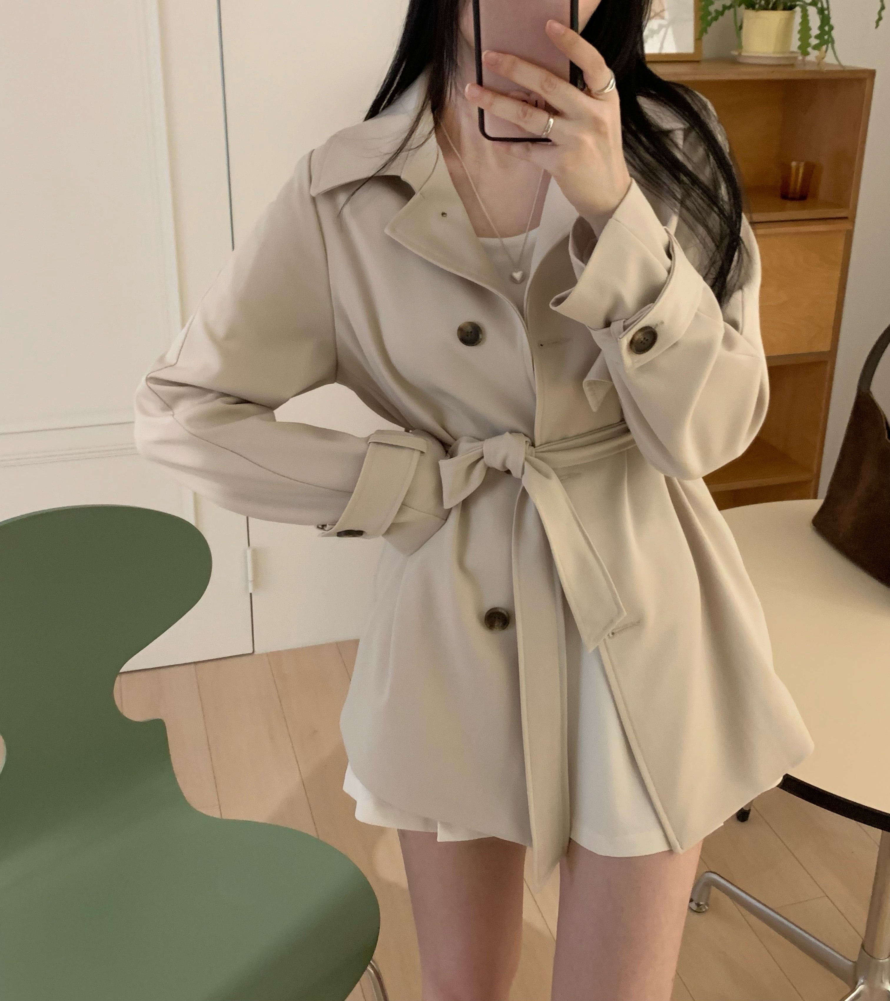 노드 하프 트렌치코트 허리끈 자켓 상세 이미지 9