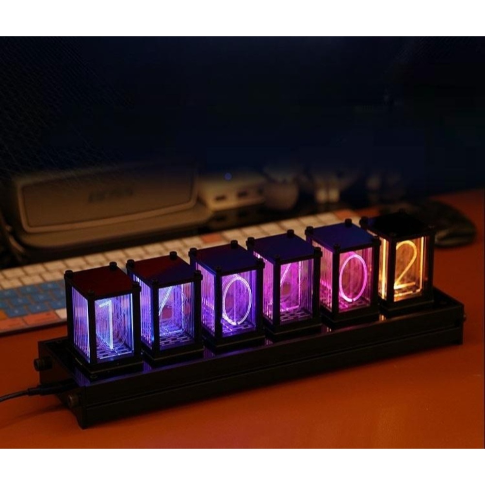 진공관 시계 빈티지 LED 디지털 led시계 책상시계 전자 장식 무소음 인테리어 - 상품 이미지