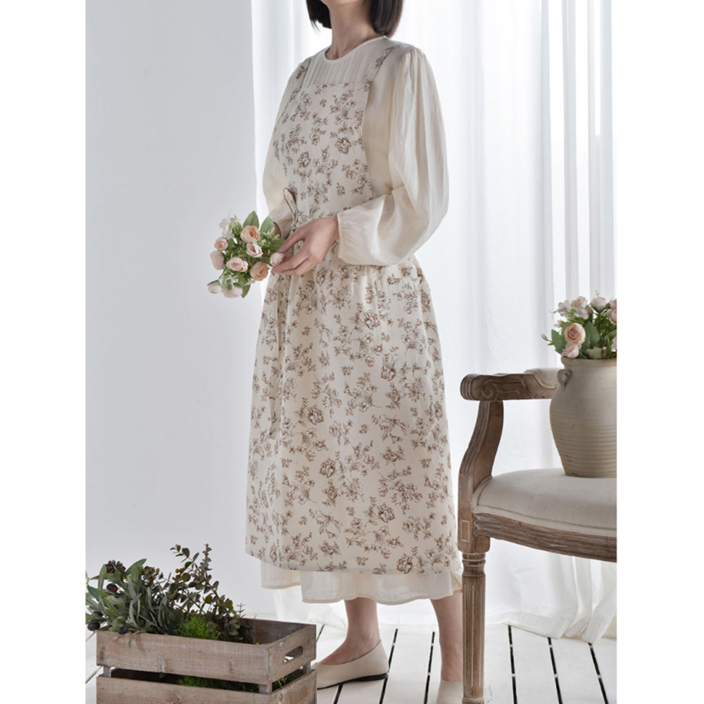 엉덩이가리는앞치마 유치원 어린이집 선생님 꽃무늬 원피스앞치마