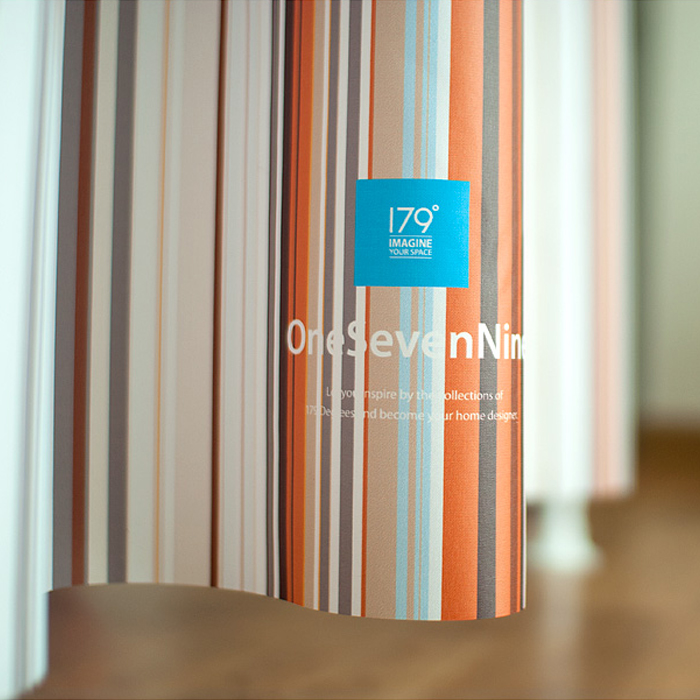 원세븐나인 패브릭 샤워커튼 멀티 스트라이프 L (180X208cm)