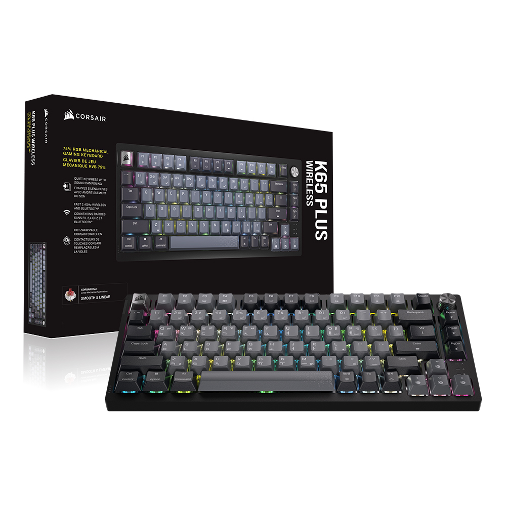 커세어 K65 RGB PLUS 무선 핫스왑 적축 게이밍 기계식 키보드 골드키캡 에디션 - 상세 이미지 5