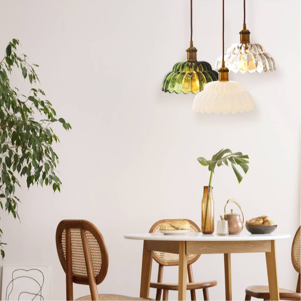 KS인증/당일발송 북유럽식탁등 LED 레일 펜던트 갓등 유리 4인 식탁등 투명/직부형