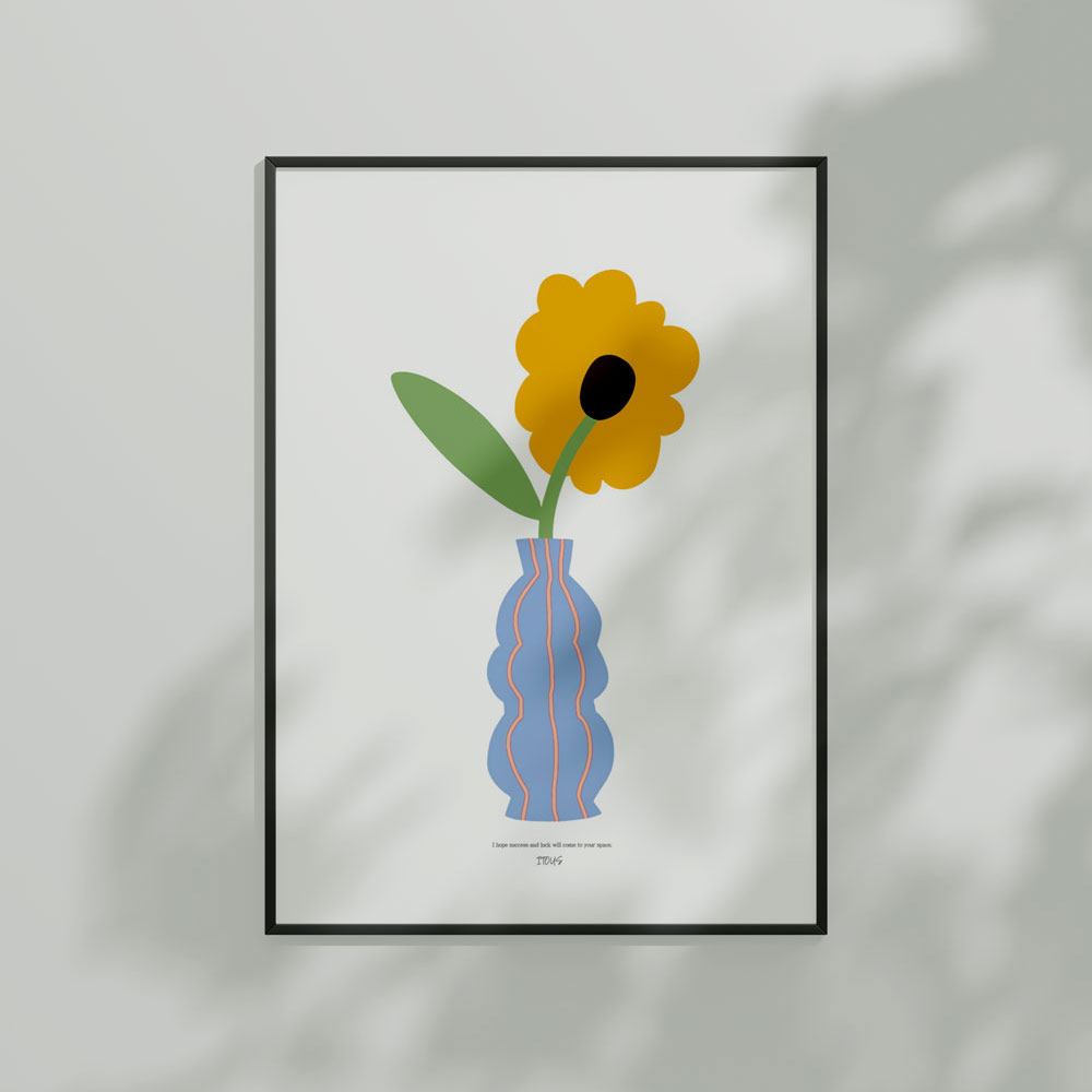 해바라기 그림 액자 거실 풍수 인테리어 포스터 행운바라기 A3 (297x420mm) 이미지 7