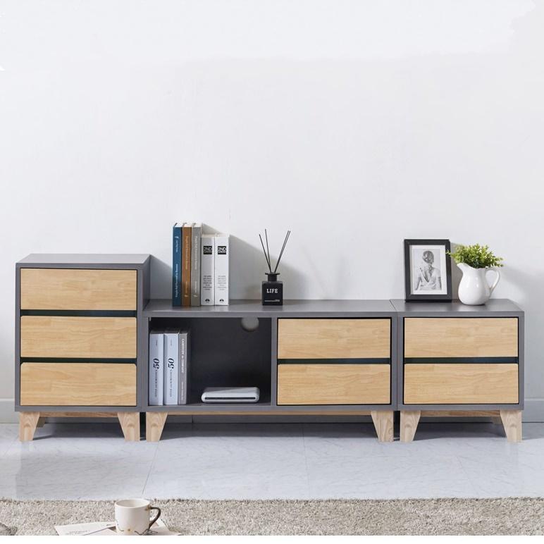 하이그로시 거실장 북유럽 원목 거실장 거실 tv 책장 원룸 거실장