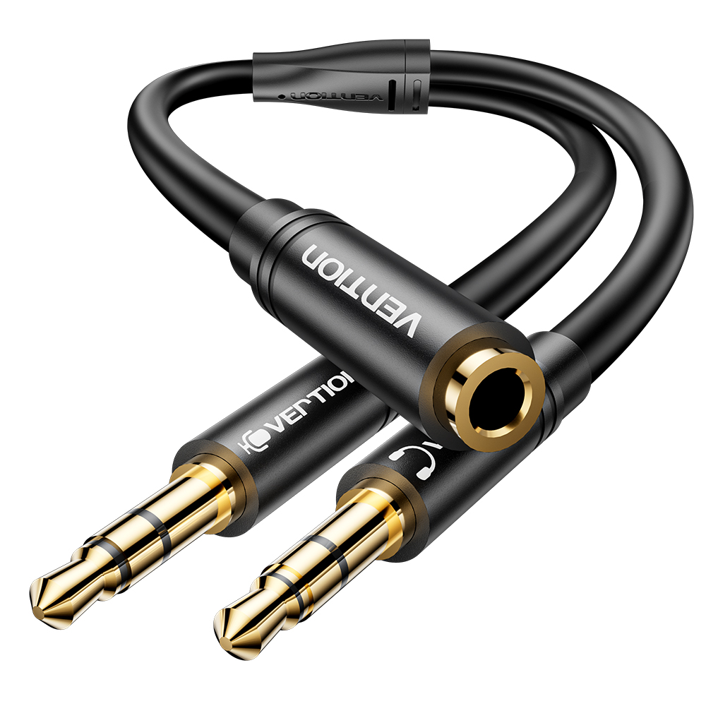 벤션 3.5mm 마이크 이어폰 오디오 분배기 AUX 케이블 BBU 1m, 1개 - 상품 이미지