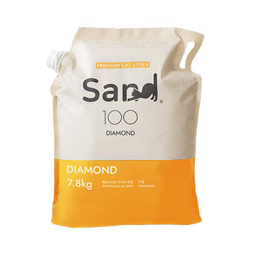 [정기구독1등] 샌드백 다이아몬드 카사바X벤토나이트 고양이모래 7.8kg(9.6L)x1팩 - 상세 이미지 4