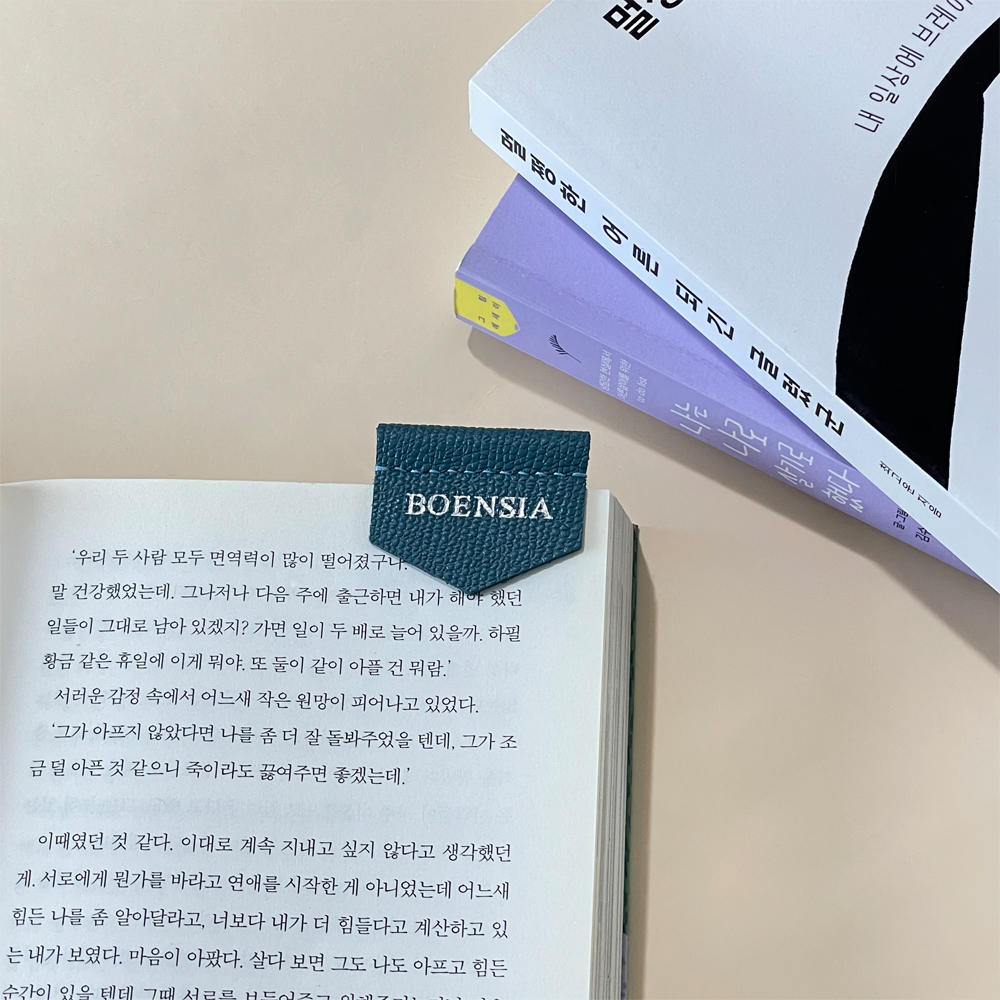 엡송 천연 가죽 이니셜 각인 수제 책갈피 북마크 북클립 ver4 이미지 6